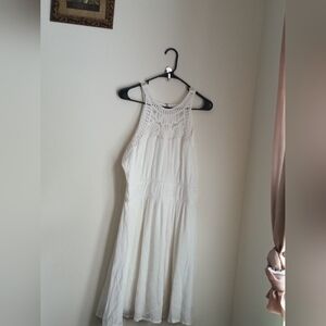 Maurices Dress Women Large White Sleeveless Crochet Academia Graduation Party